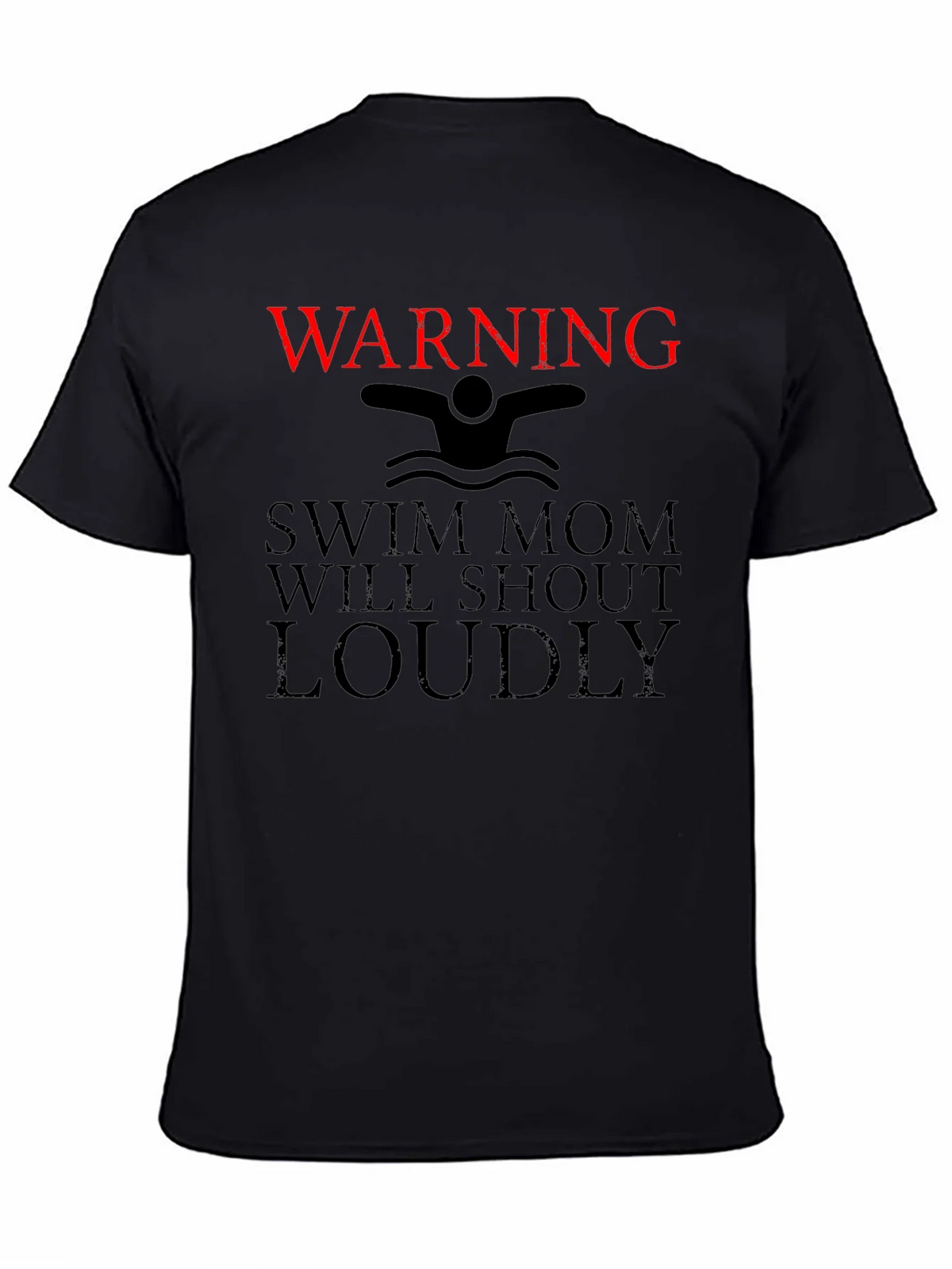 Swim Mom Warning T-Shirt - Loudly Shouting Fan Support! product image 1