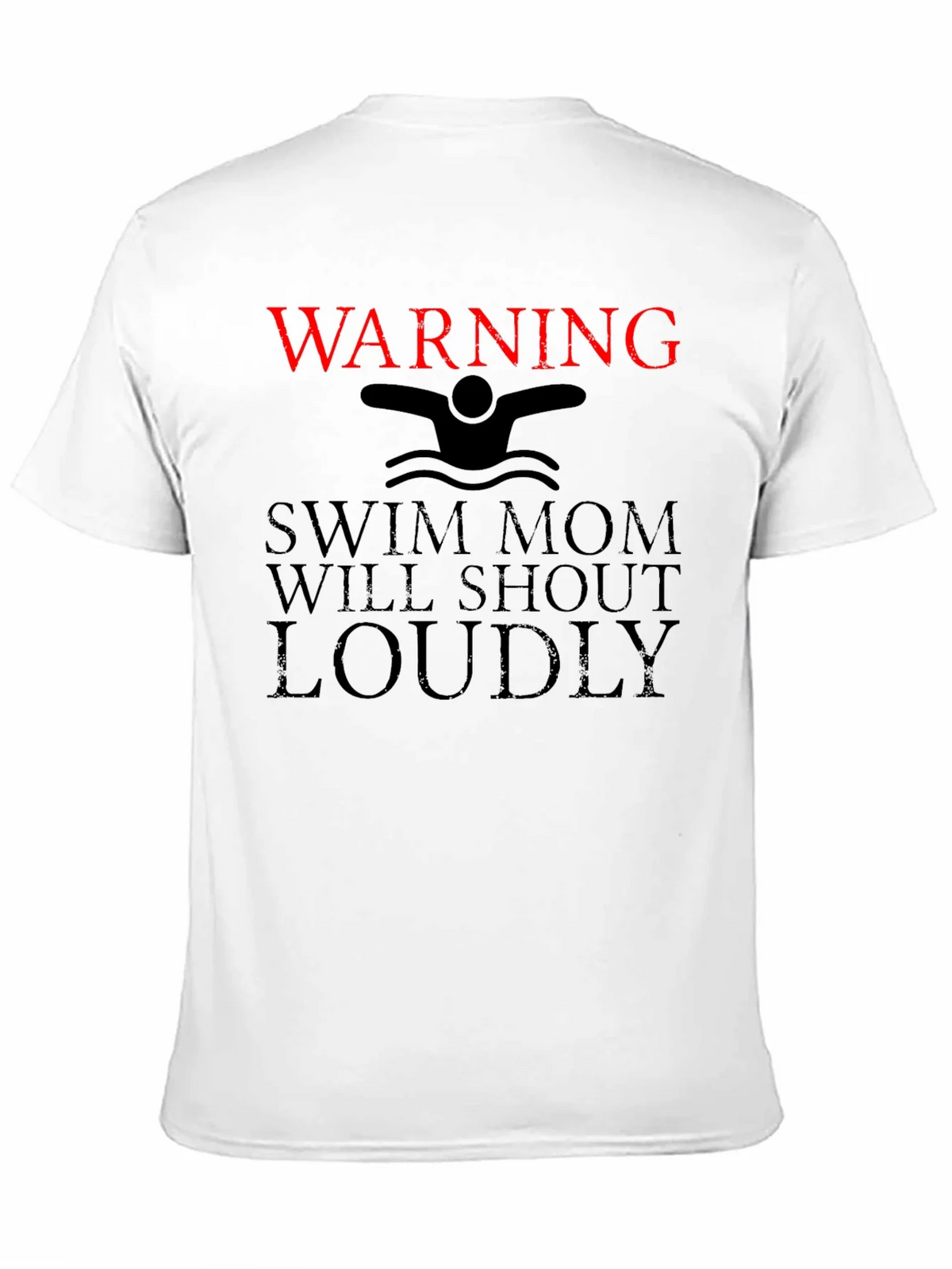 Swim Mom Warning T-Shirt - Loudly Shouting Fan Support! product image 4