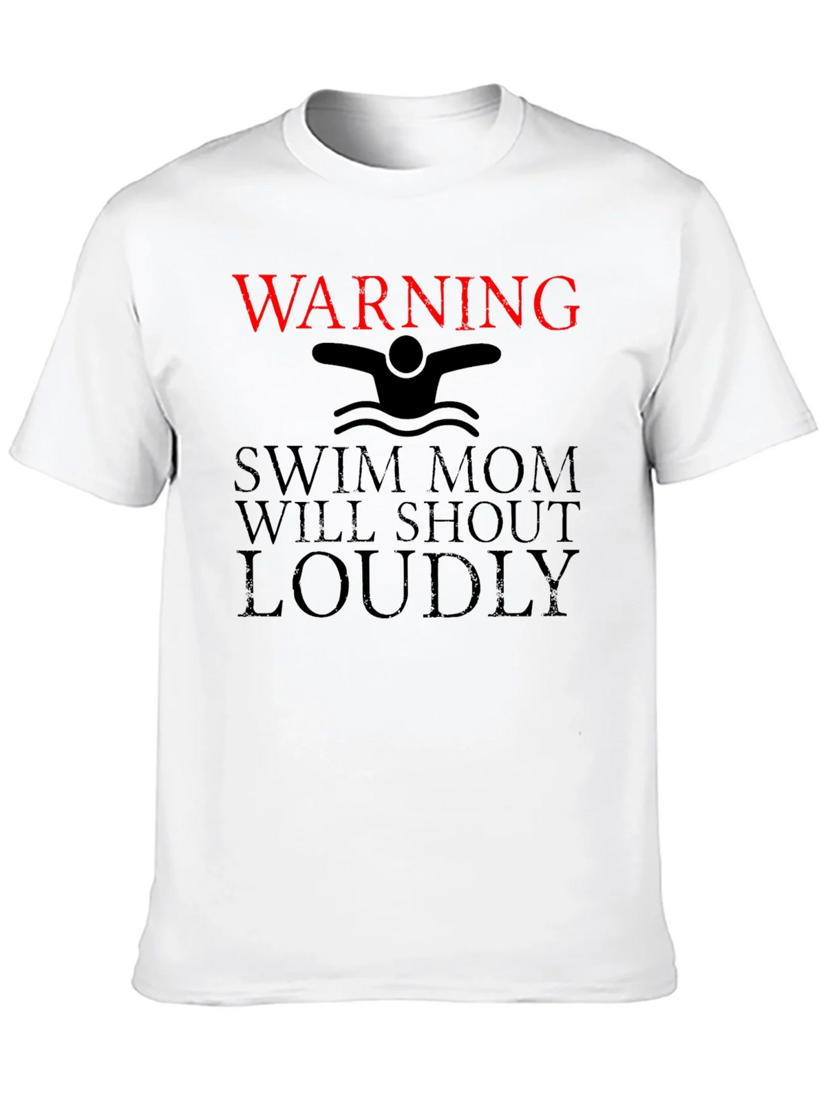Swim Mom Warning T-Shirt - Loudly Shouting Fan Support! product image 3