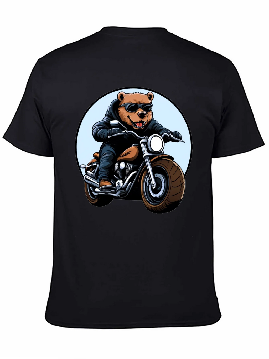 Cool Bear Biker T-Shirt - Black Graphic Tee product image 4