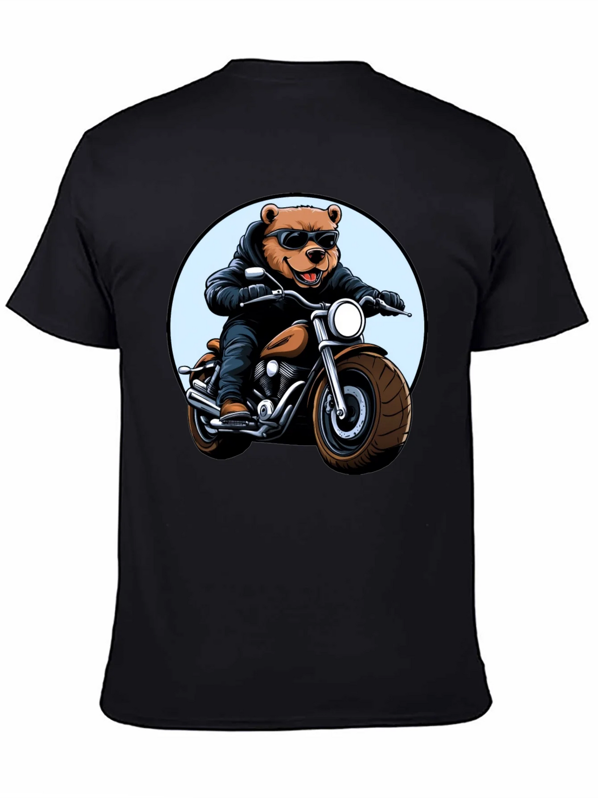 Cool Bear Biker T-Shirt - Black Graphic Tee product image 4