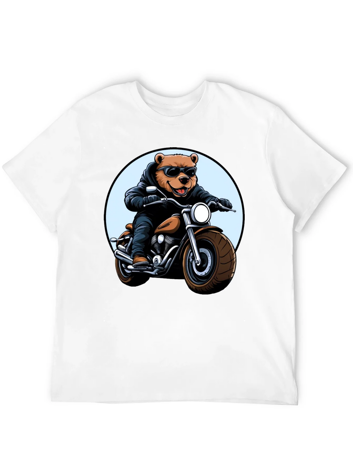 Cool Bear Biker T-Shirt - Black Graphic Tee product image 11