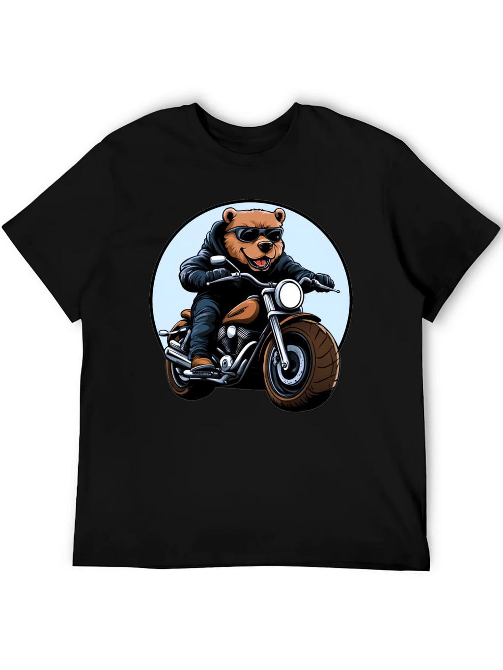 Cool Bear Biker T-Shirt - Black Graphic Tee product image 5