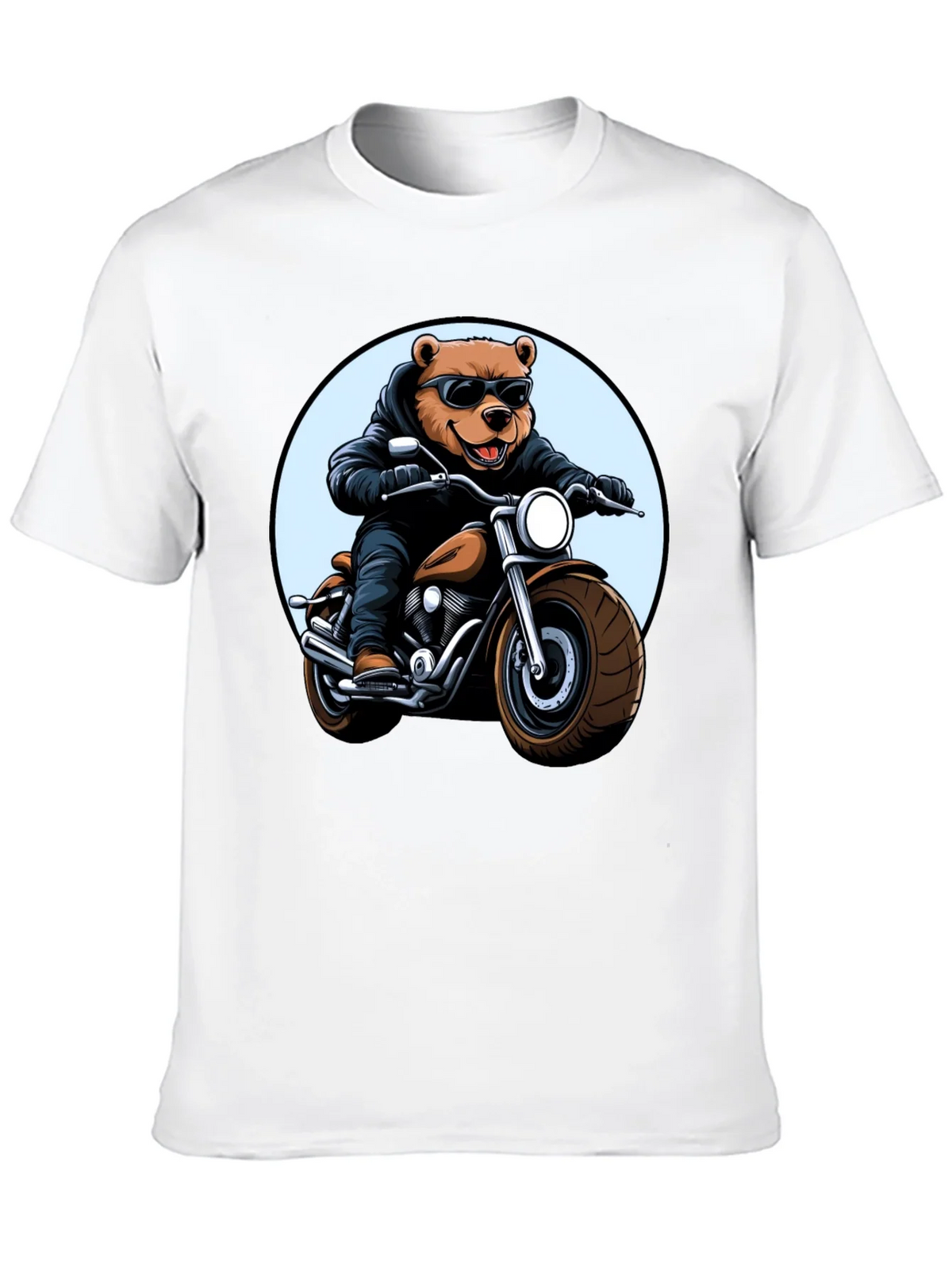 Cool Bear Biker T-Shirt - Black Graphic Tee product image 9