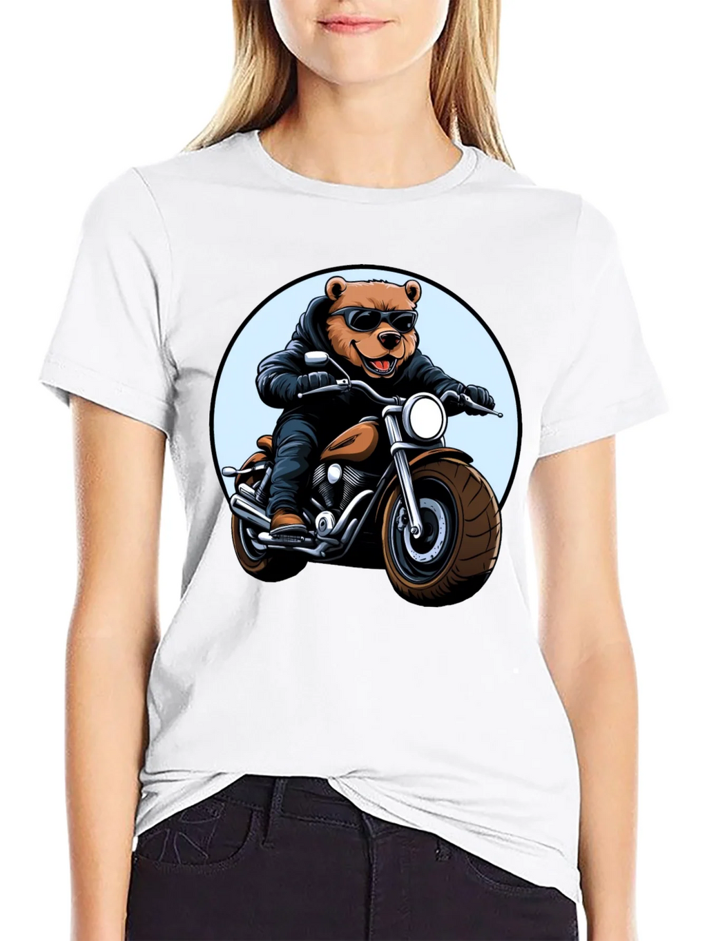 Cool Bear Biker T-Shirt - Black Graphic Tee product image 8