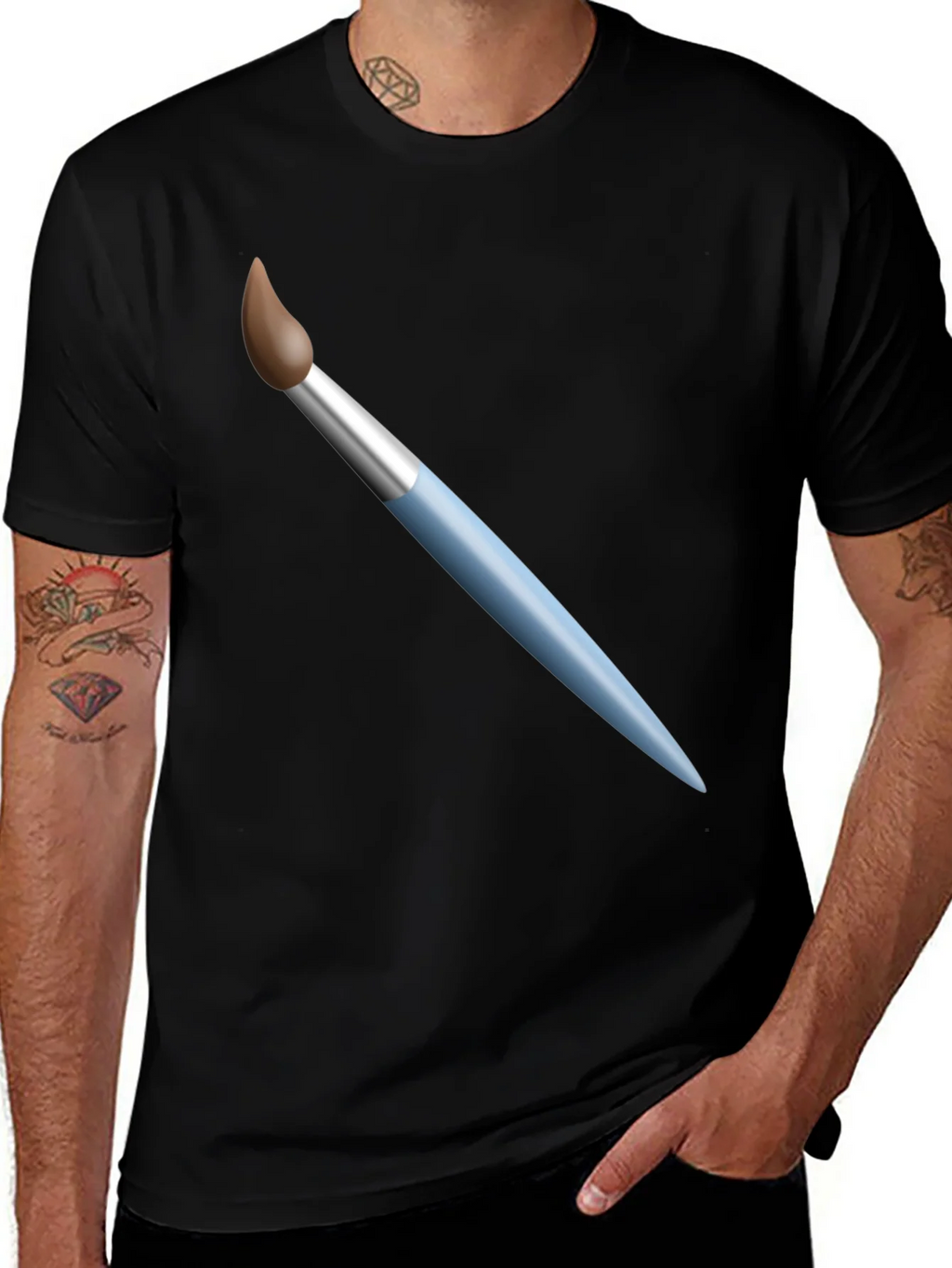 Paint Brush Graphic T-Shirt - Artistic Design Casual Wear product image 1