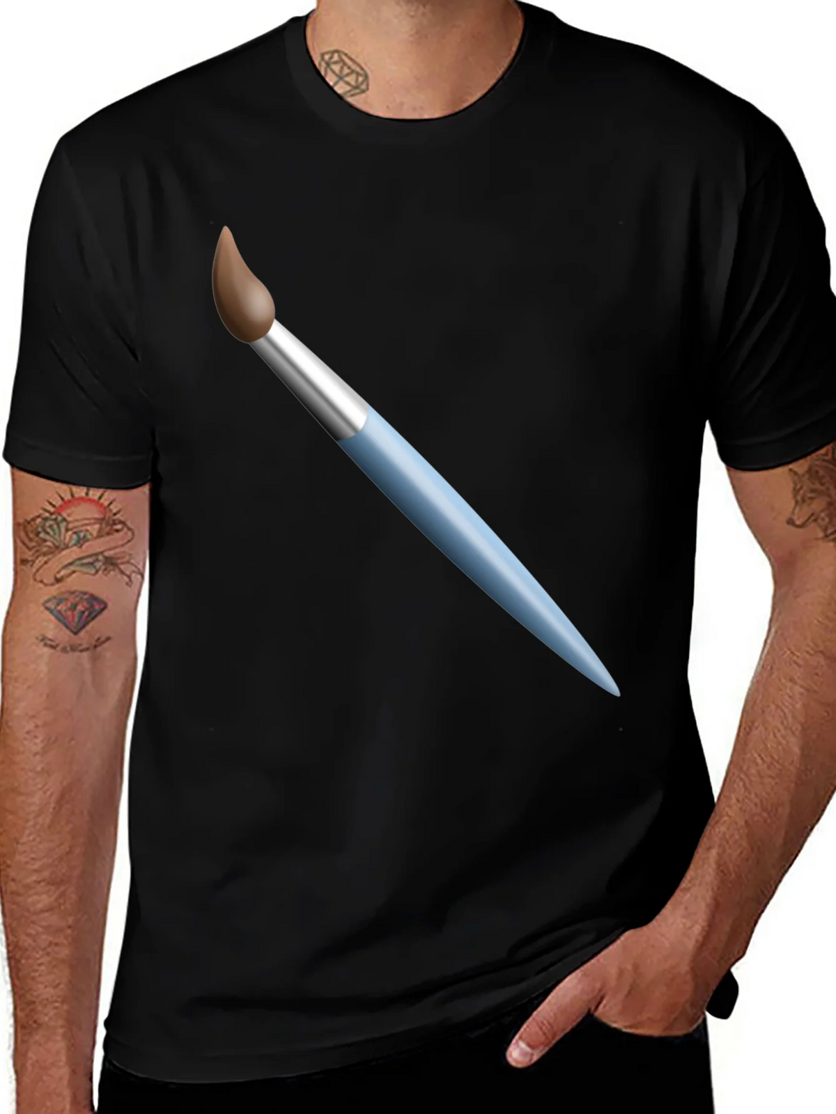 Paint Brush Graphic T-Shirt - Artistic Design Casual Wear product image 1