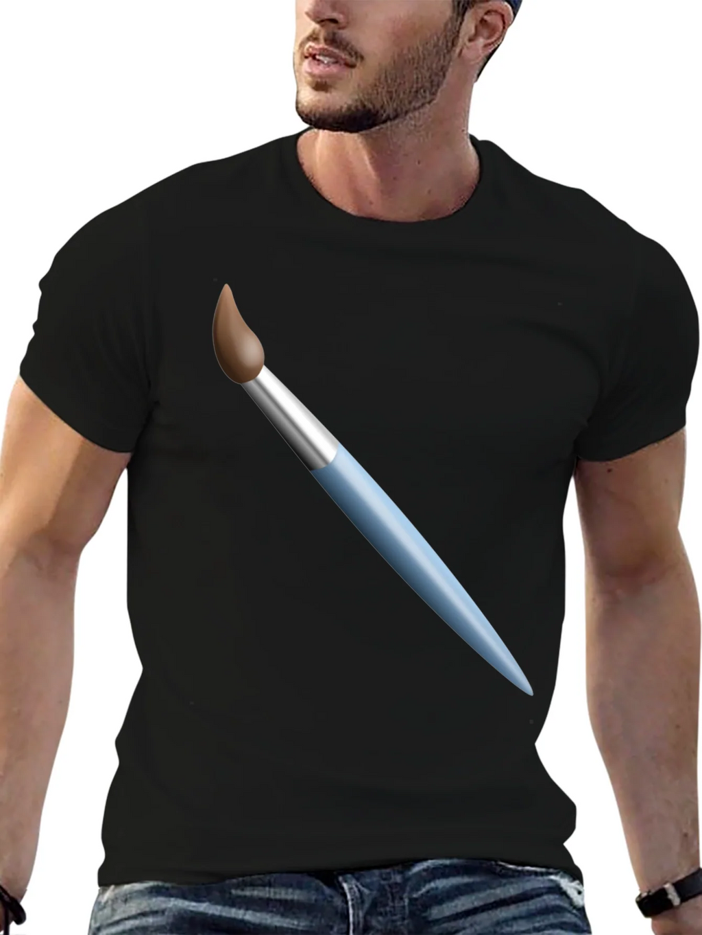 Paint Brush Graphic T-Shirt - Artistic Design Casual Wear product image 6