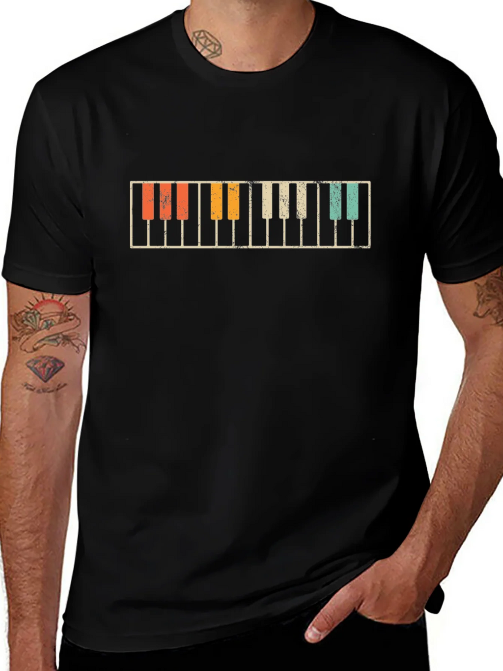 Retro Piano Keys Graphic T-Shirt product image 1
