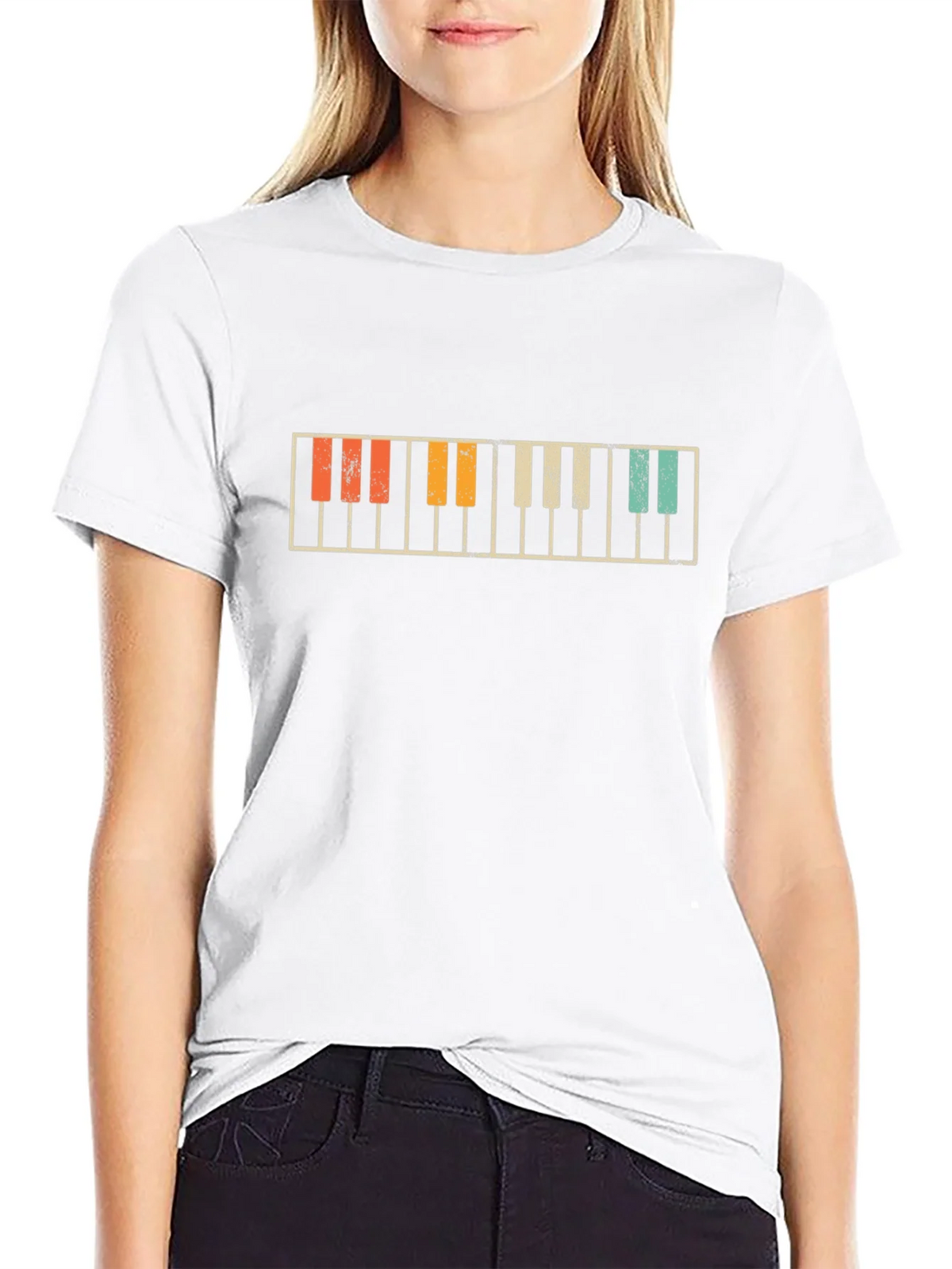 Retro Piano Keys Graphic T-Shirt product image 6