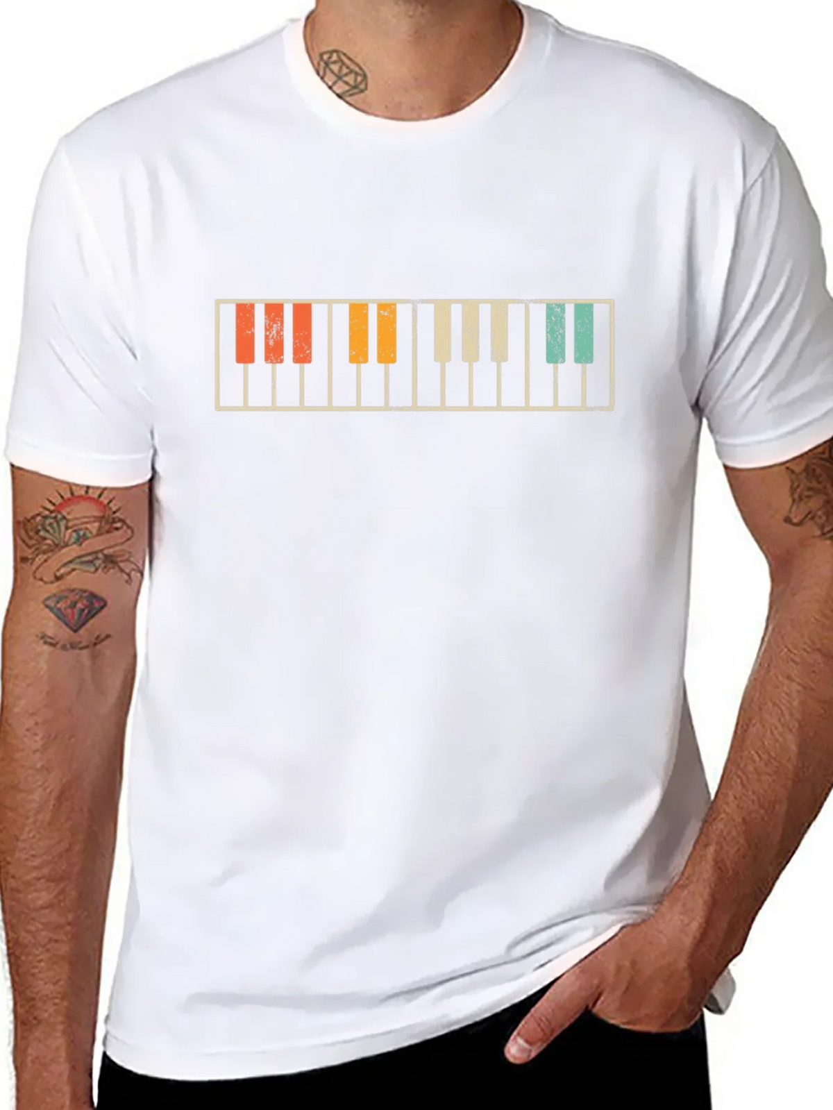 Retro Piano Keys Graphic T-Shirt product image 5