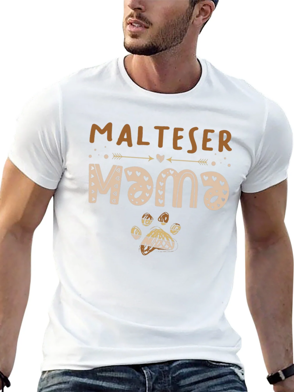 Maltese Mama Dog Paw Print T-Shirt product image 3