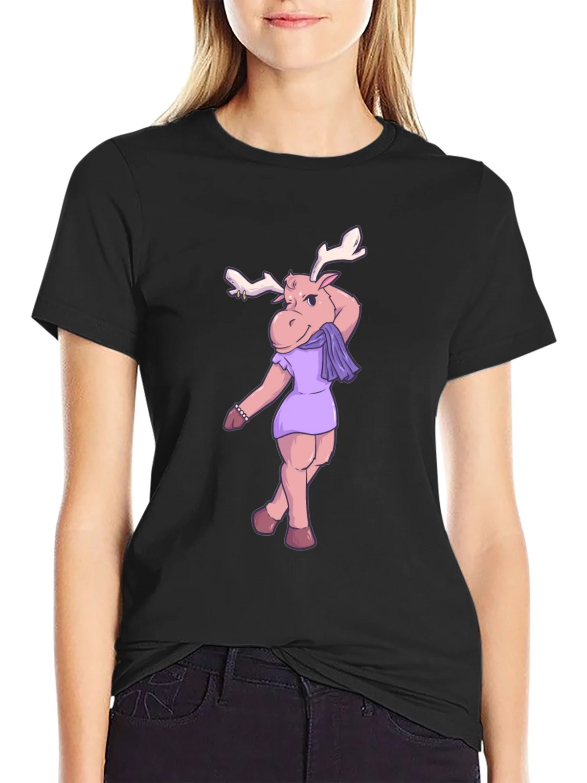 Moose in Dress Graphic T-Shirt product image 1
