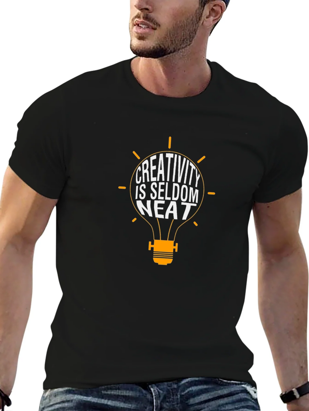 Creativity is Seldom Neat T-Shirt - Black product image 6