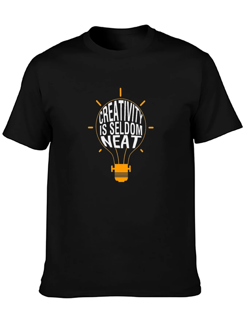 Creativity is Seldom Neat T-Shirt - Black product image 3
