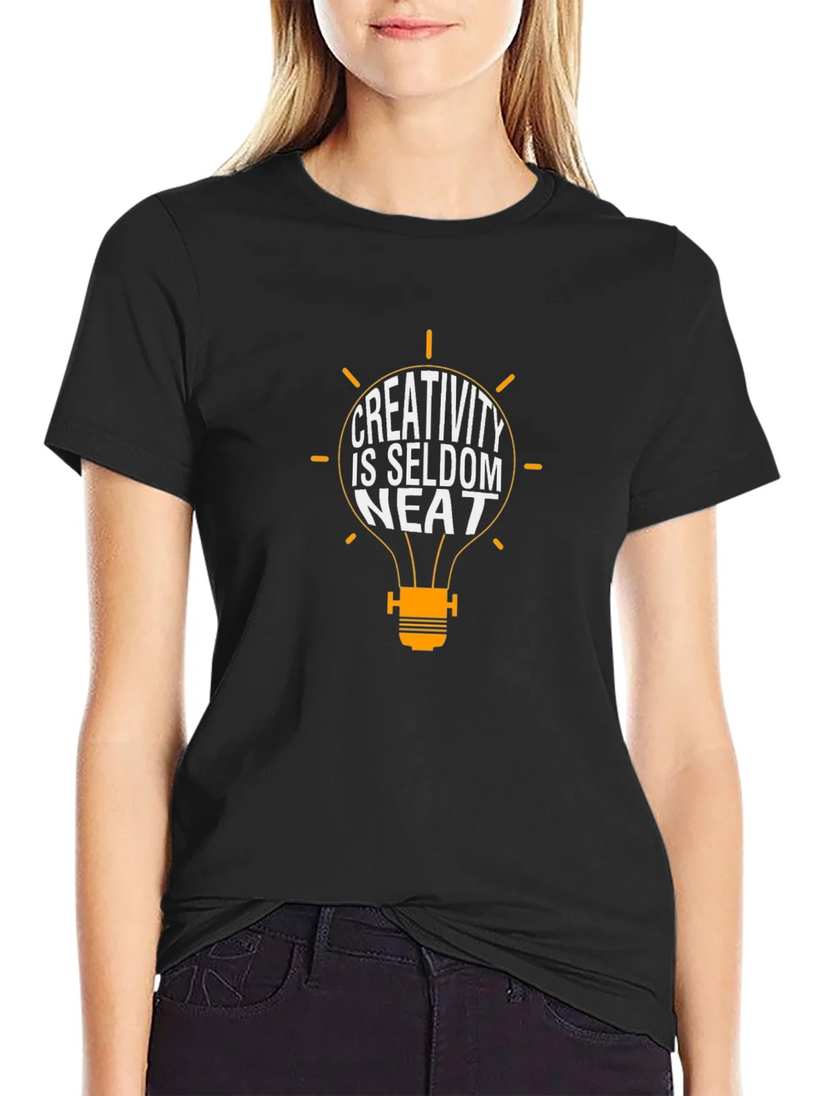 Creativity is Seldom Neat T-Shirt - Black product image 2