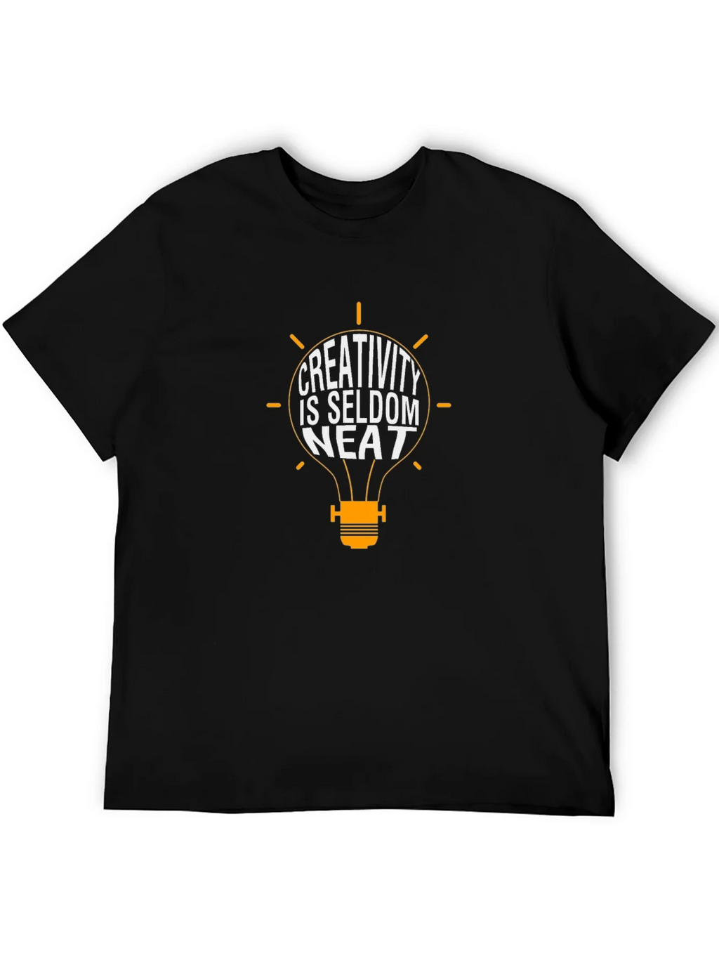 Creativity is Seldom Neat T-Shirt - Black product image 5