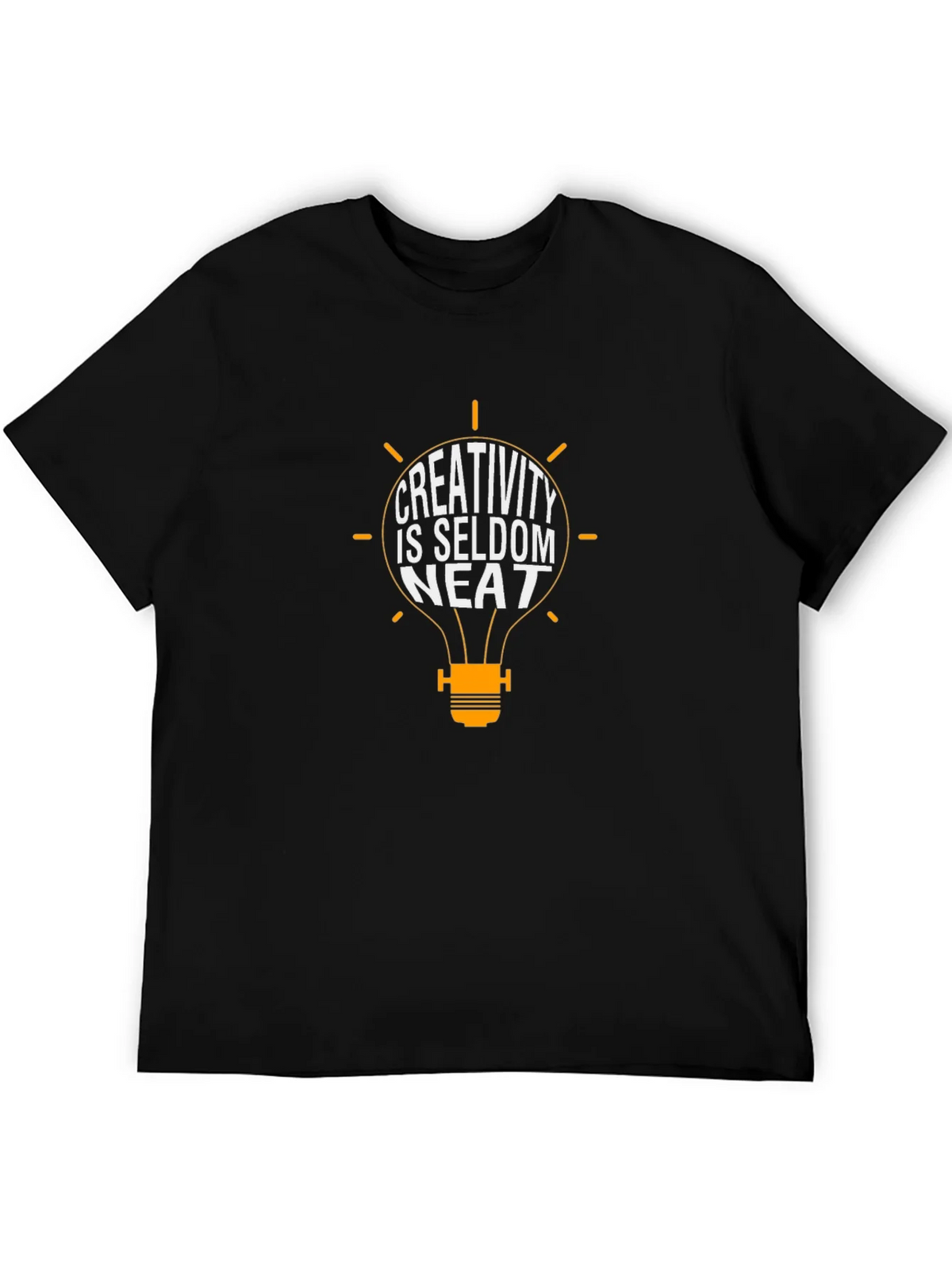 Creativity is Seldom Neat T-Shirt - Black product image 5