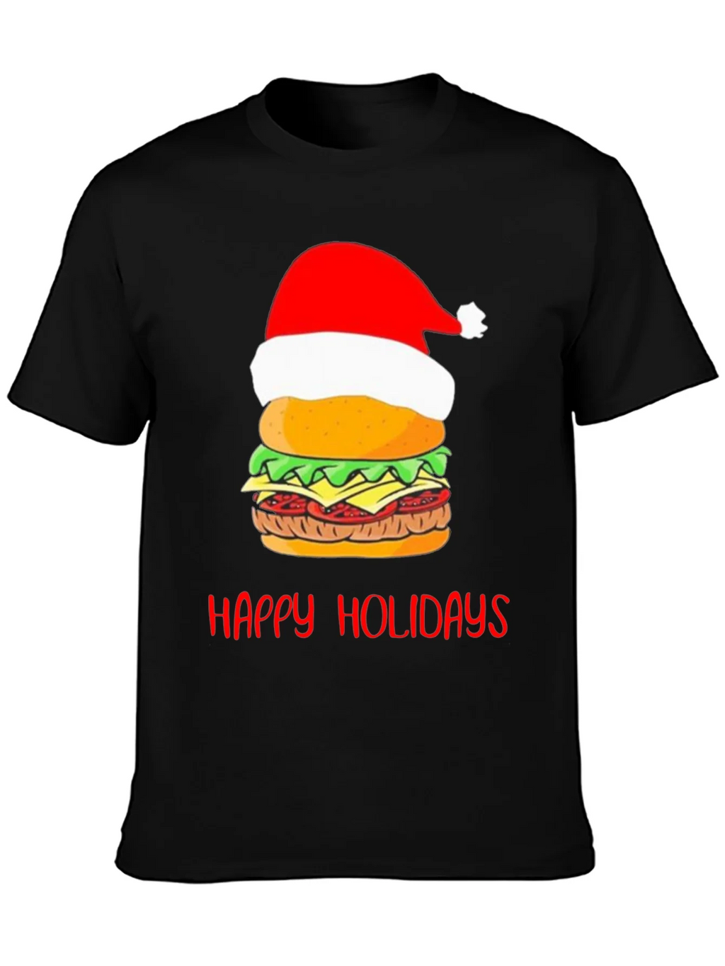 Happy Holidays Burger Christmas Graphic T-Shirt product image 2