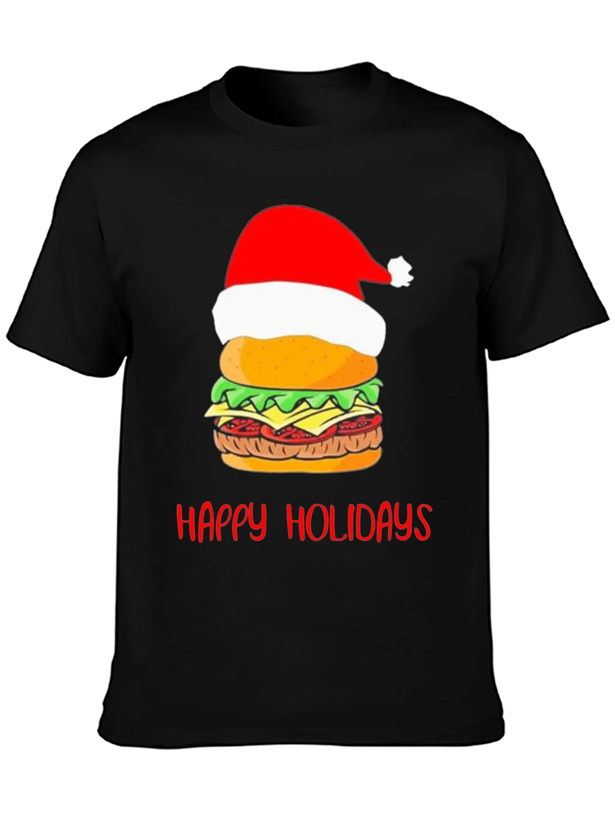 Happy Holidays Burger Christmas Graphic T-Shirt product image 2