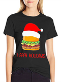 Happy Holidays Burger Christmas Graphic T-Shirt product image 1
