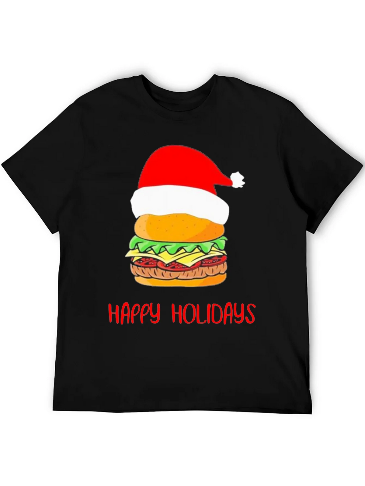 Happy Holidays Burger Christmas Graphic T-Shirt product image 4