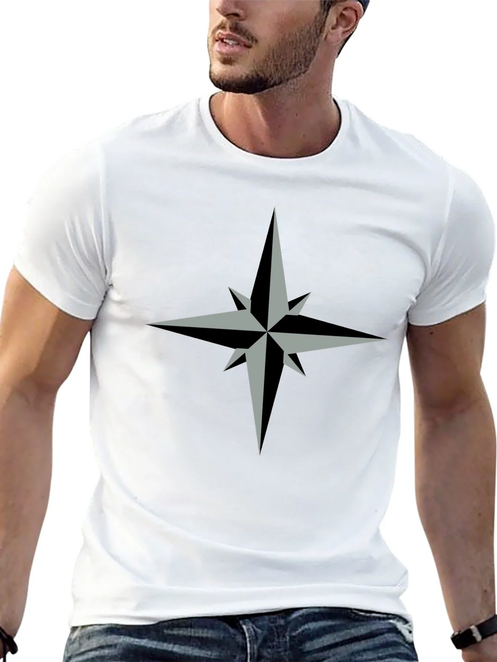 Compass Rose Graphic Tee - Stylish Black T-Shirt product image 12