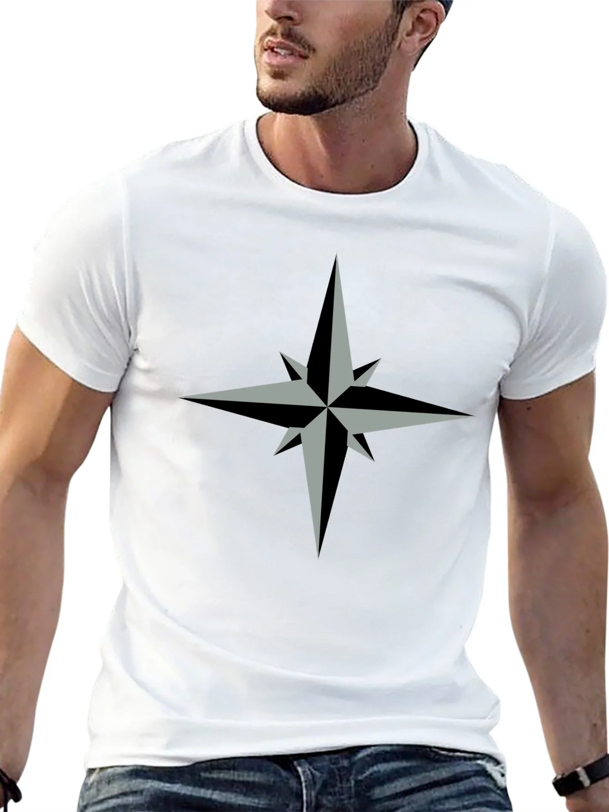 Compass Rose Graphic Tee - Stylish Black T-Shirt product image 12