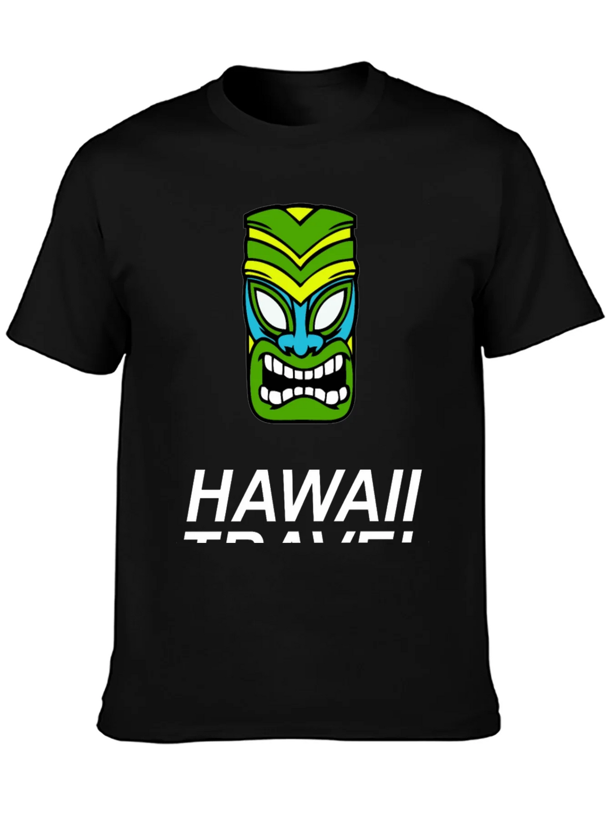 Hawaii Travel Tiki Face Black T-Shirt product image 3