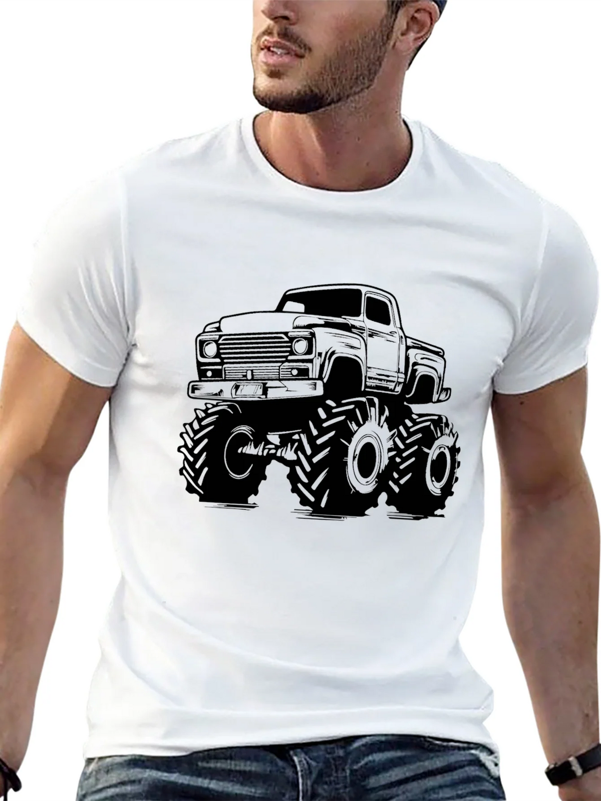 Monster Truck Graphic Tee - Black Cotton T-Shirt product image 6