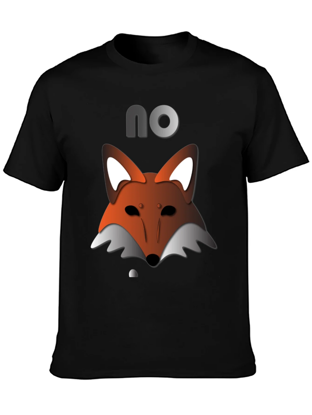 Mens Black T-Shirt with Fox Graphic & NO product image 3