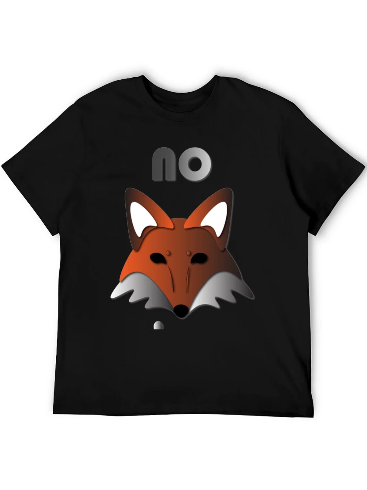 Mens Black T-Shirt with Fox Graphic & NO product image 5