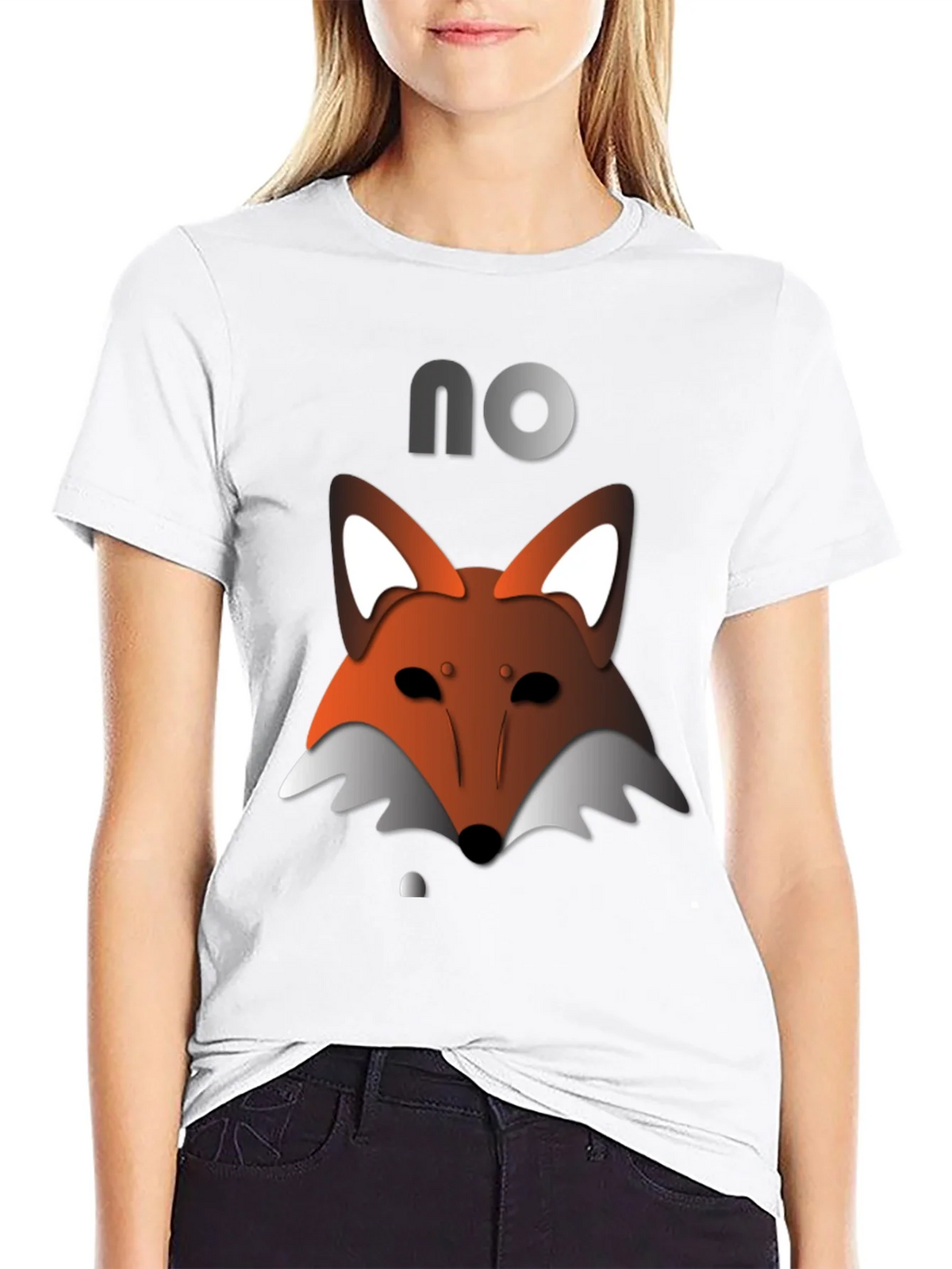 Mens Black T-Shirt with Fox Graphic & NO product image 8