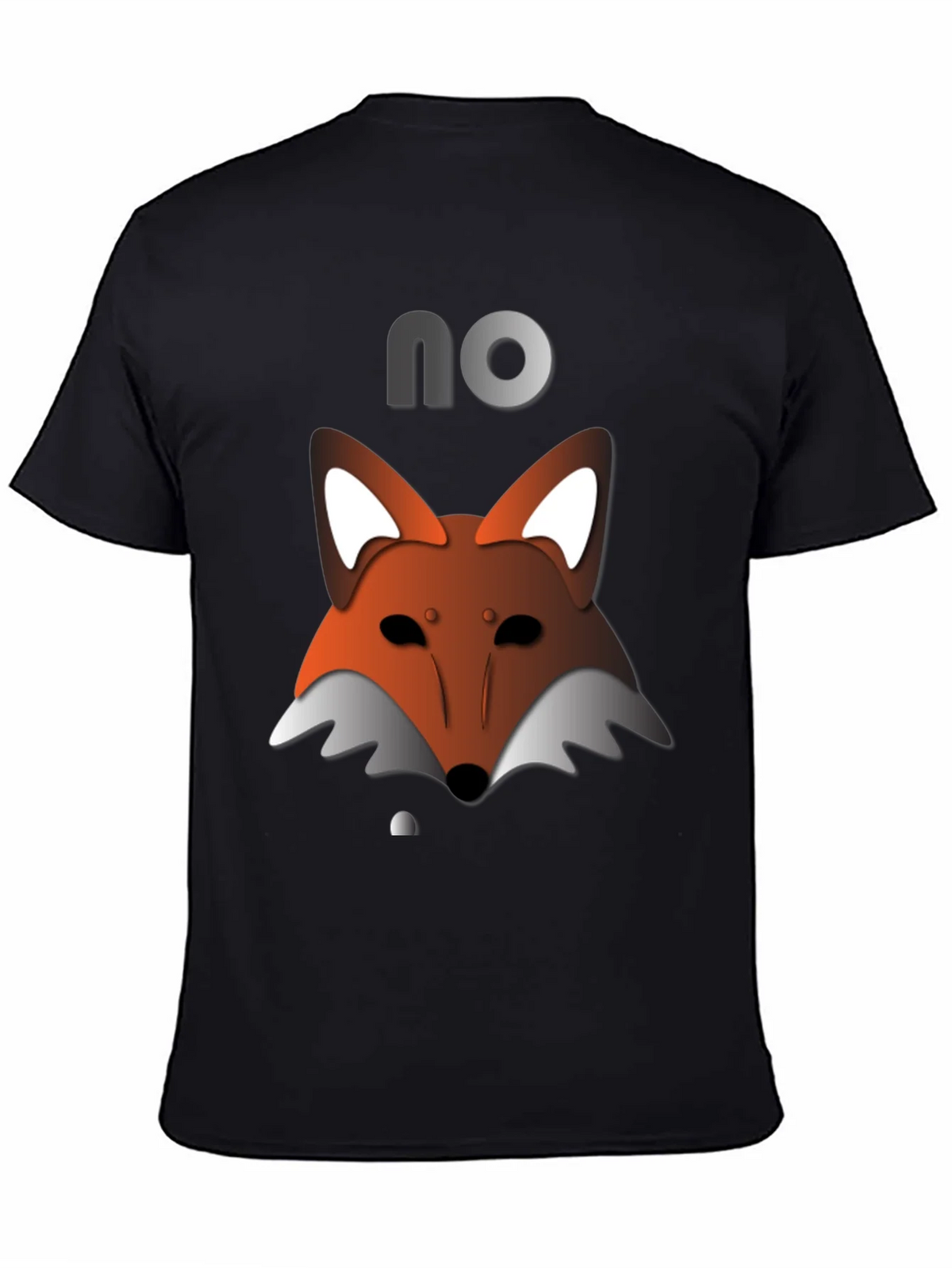 Mens Black T-Shirt with Fox Graphic & NO product image 4