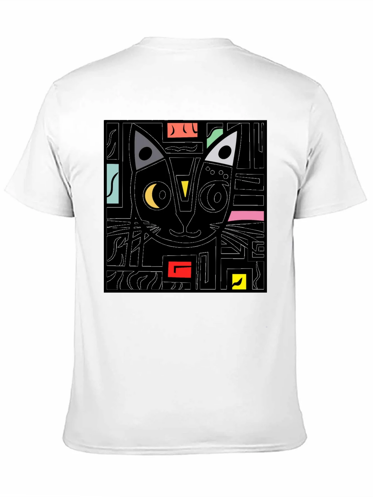 Abstract Cat Graphic T-Shirt - Modern Black Tee product image 10