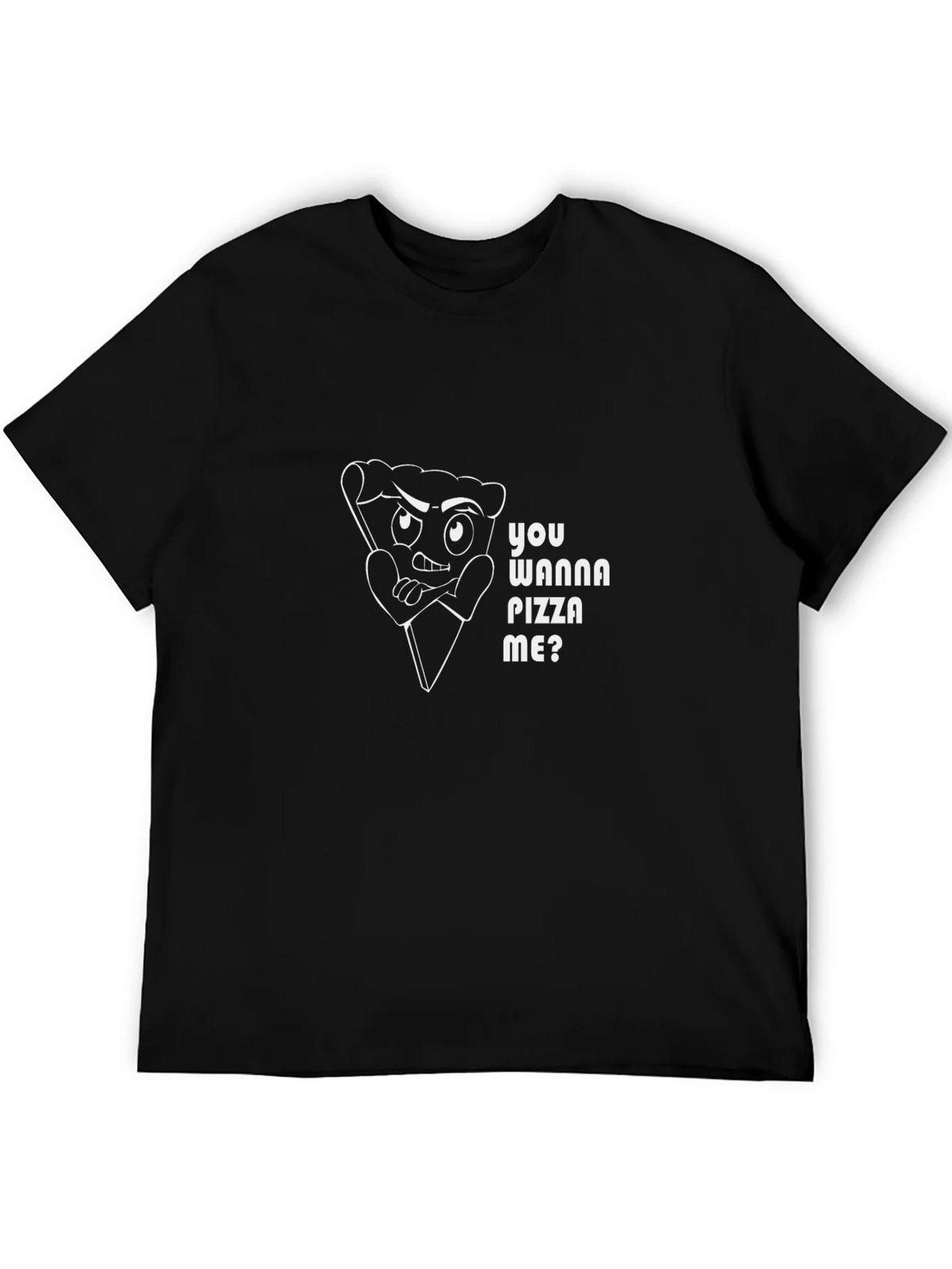 Pizza Pun Black T-Shirt - You Wanna Me? product image 5