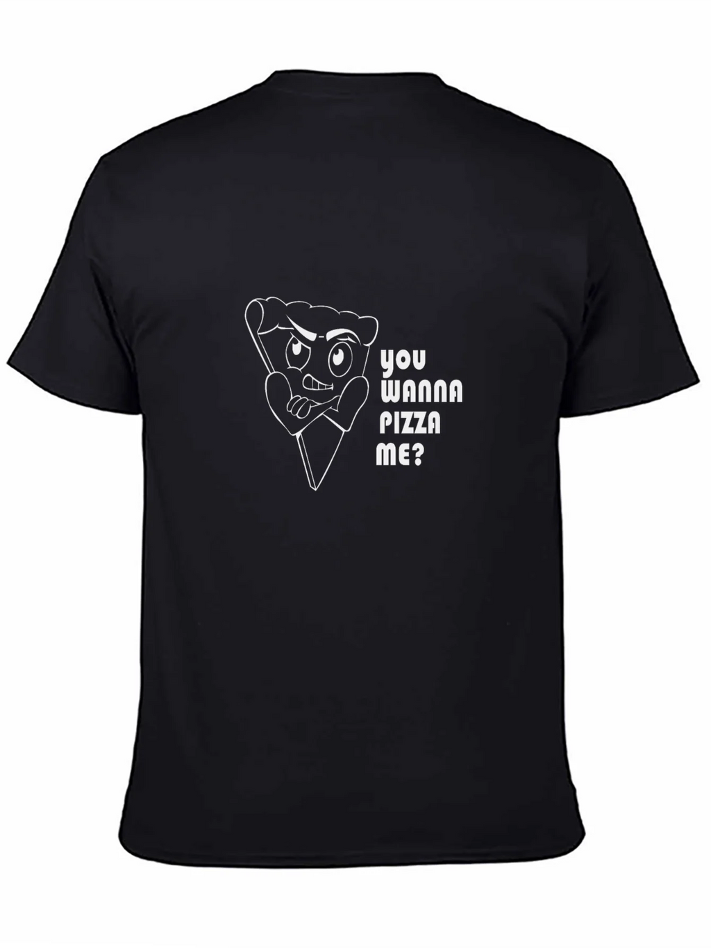 Pizza Pun Black T-Shirt - You Wanna Me? product image 4
