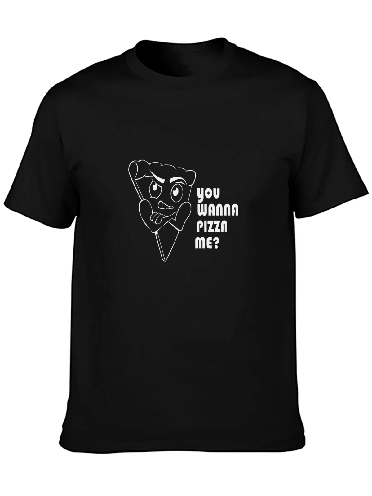 Pizza Pun Black T-Shirt - You Wanna Me? product image 3