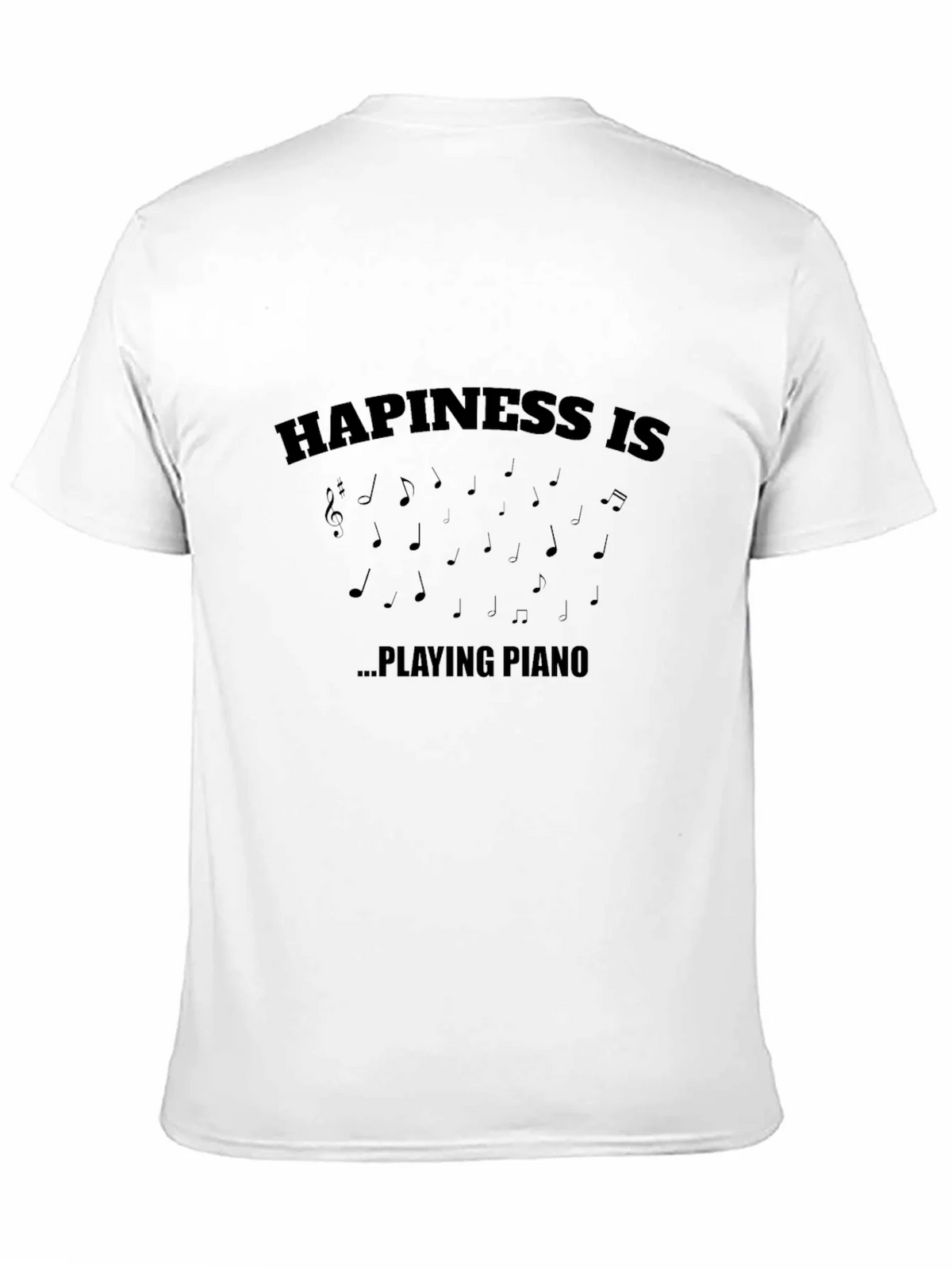 Happiness is Playing Piano Black T-Shirt product image 10
