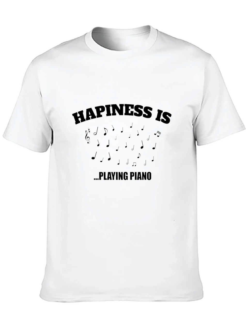 Happiness is Playing Piano Black T-Shirt product image 9