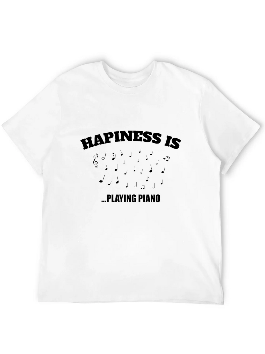 Happiness is Playing Piano Black T-Shirt product image 11