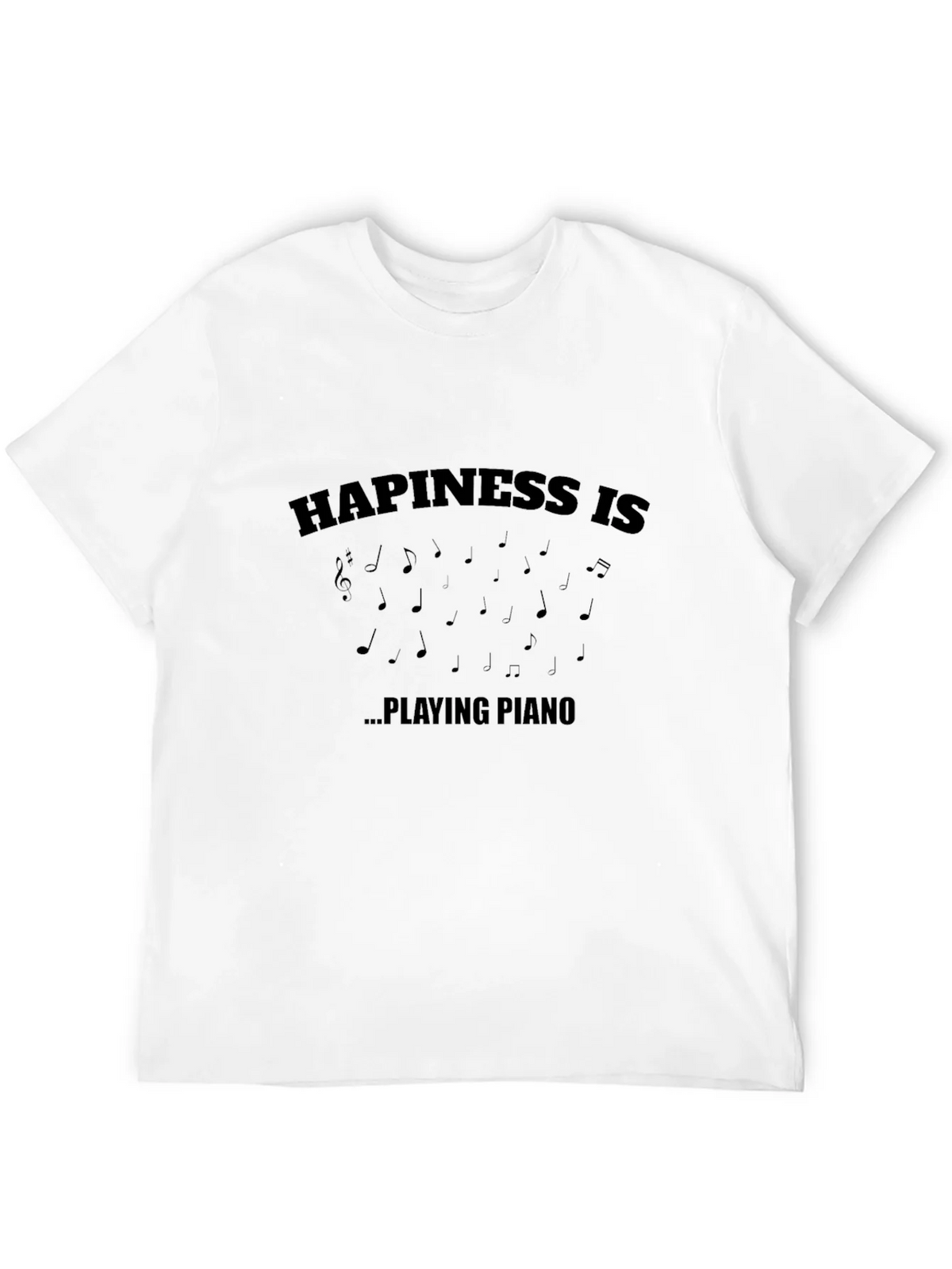 Happiness is Playing Piano Black T-Shirt product image 11