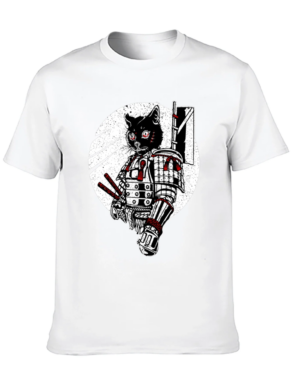 Samurai Cat Graphic Tee - Black Cotton T-Shirt product image 9