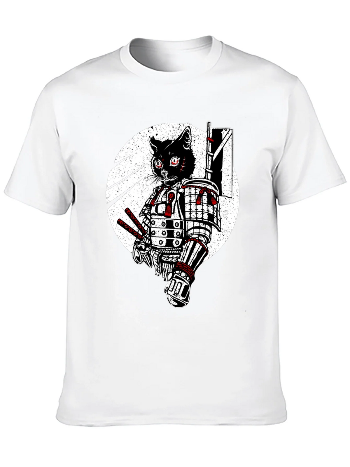 Samurai Cat Graphic Tee - Black Cotton T-Shirt product image 9