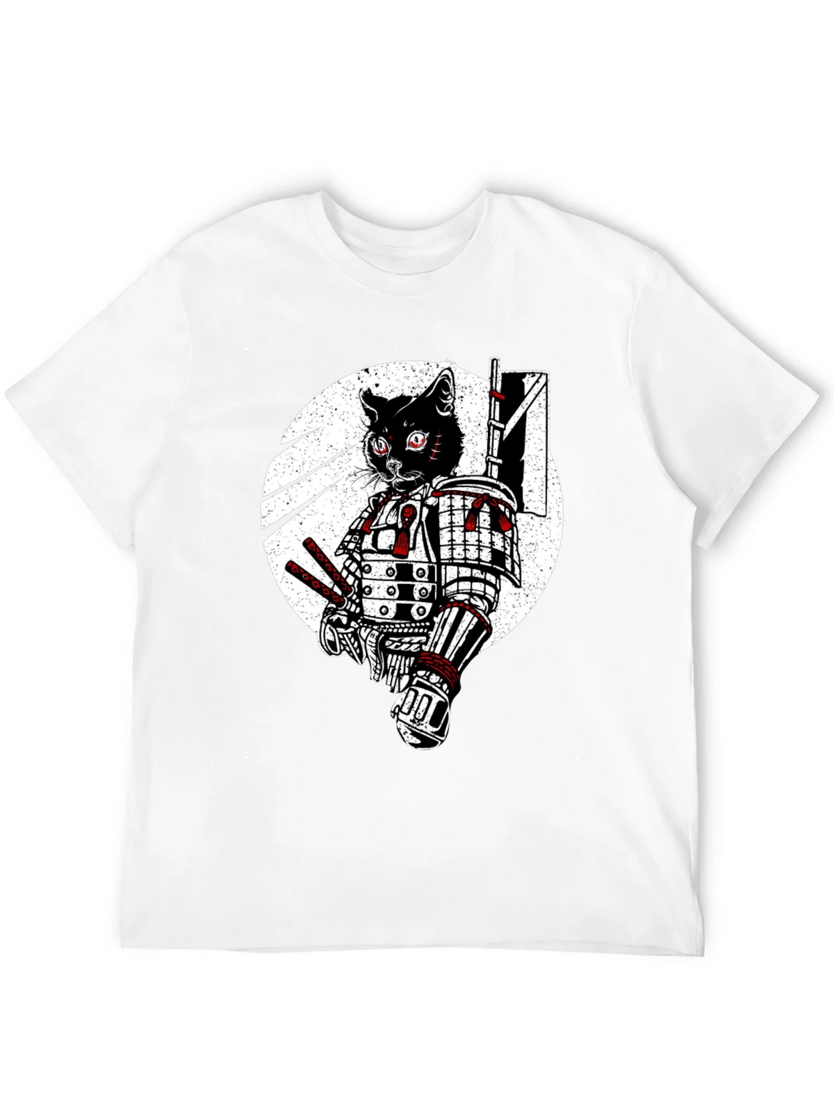 Samurai Cat Graphic Tee - Black Cotton T-Shirt product image 11