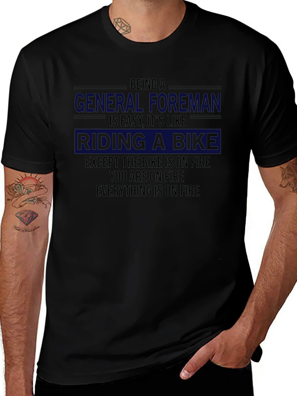 Funny General Foreman On Fire T-Shirt product image 1