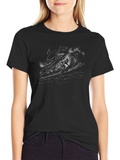 Surfer Wave Graphic Black T-Shirt product image 1