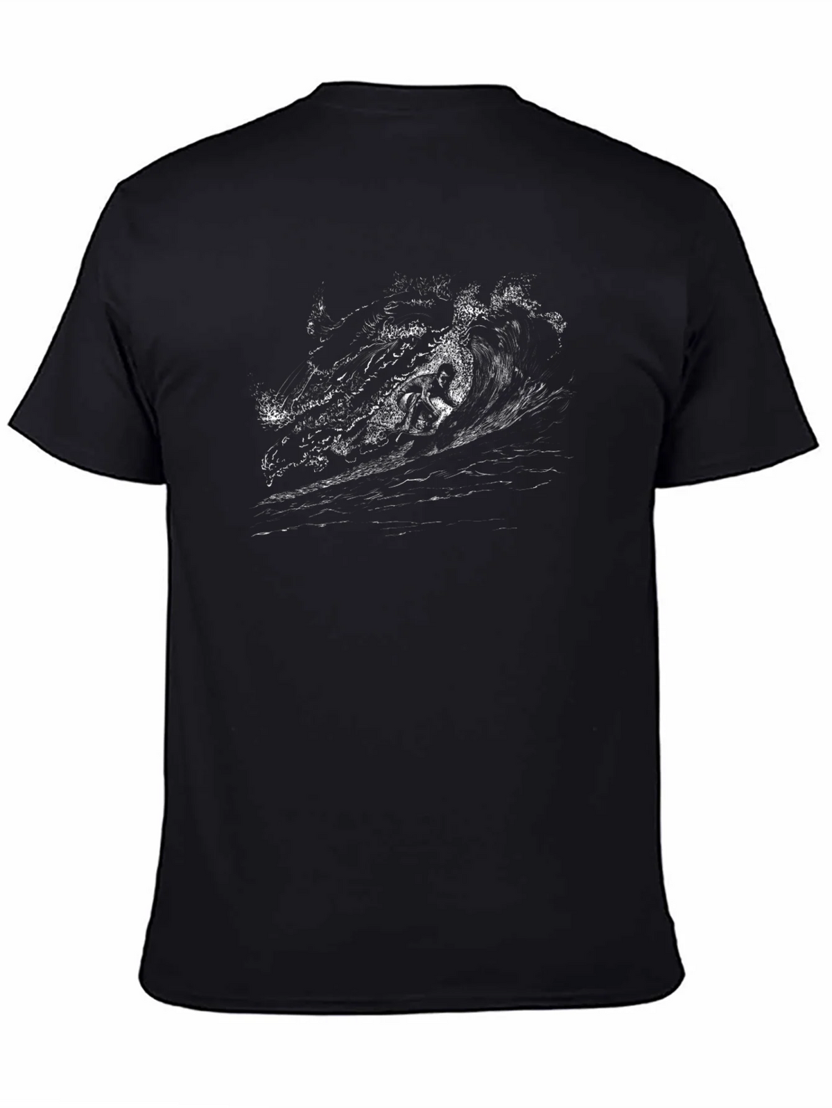 Surfer Wave Graphic Black T-Shirt product image 2