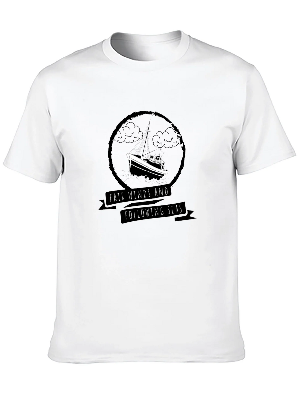 Nautical Black T-Shirt - Fair Winds & Following Seas product image 5