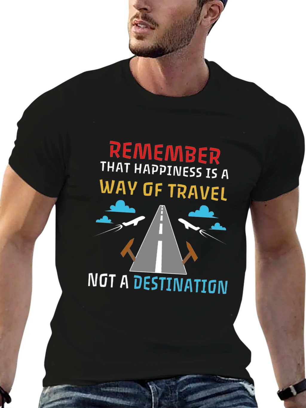 Happiness is a Way of Travel T-Shirt product image 6